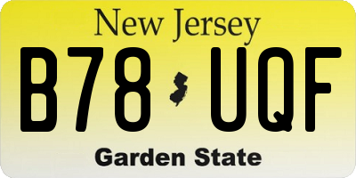 NJ license plate B78UQF