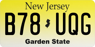 NJ license plate B78UQG