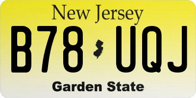 NJ license plate B78UQJ
