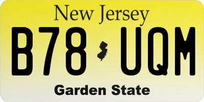 NJ license plate B78UQM