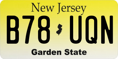 NJ license plate B78UQN