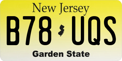 NJ license plate B78UQS
