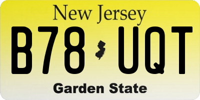 NJ license plate B78UQT