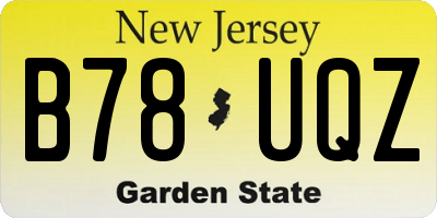NJ license plate B78UQZ