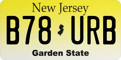 NJ license plate B78URB
