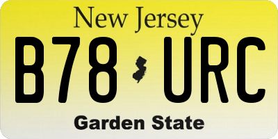 NJ license plate B78URC