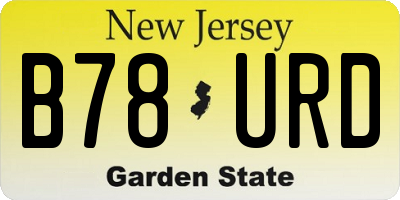 NJ license plate B78URD