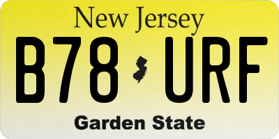 NJ license plate B78URF