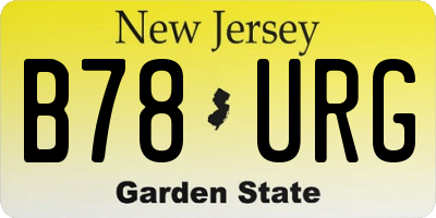NJ license plate B78URG