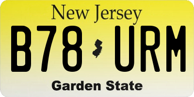 NJ license plate B78URM