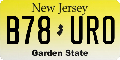 NJ license plate B78URO