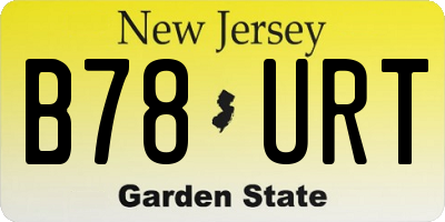 NJ license plate B78URT