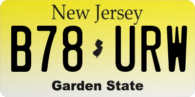 NJ license plate B78URW