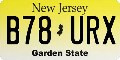 NJ license plate B78URX