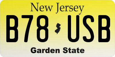 NJ license plate B78USB