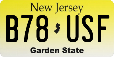 NJ license plate B78USF