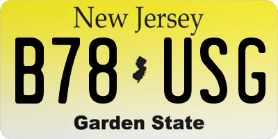 NJ license plate B78USG