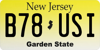 NJ license plate B78USI