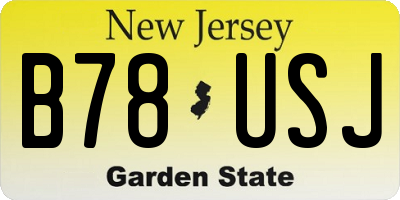 NJ license plate B78USJ