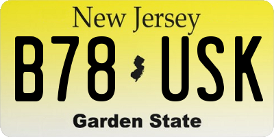 NJ license plate B78USK