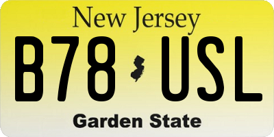 NJ license plate B78USL