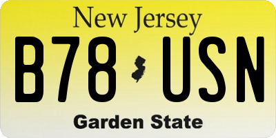 NJ license plate B78USN