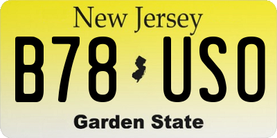 NJ license plate B78USO