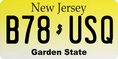 NJ license plate B78USQ