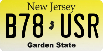 NJ license plate B78USR
