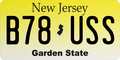 NJ license plate B78USS