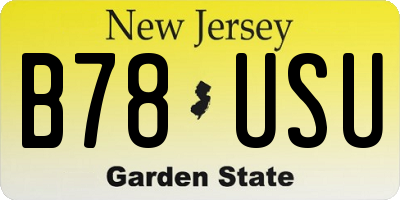 NJ license plate B78USU