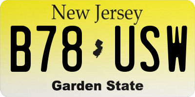 NJ license plate B78USW