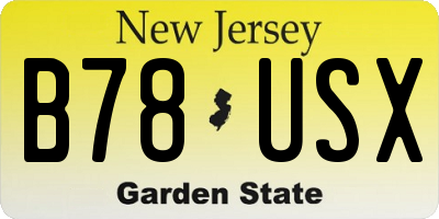 NJ license plate B78USX