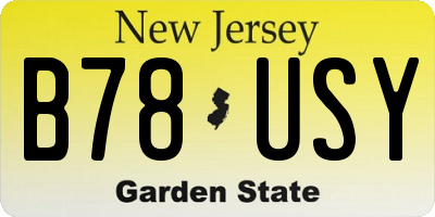 NJ license plate B78USY