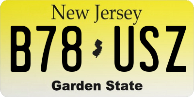 NJ license plate B78USZ