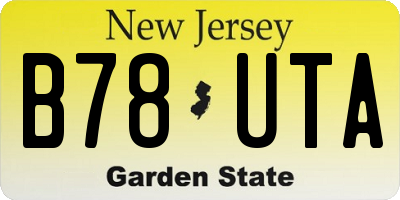 NJ license plate B78UTA