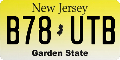 NJ license plate B78UTB