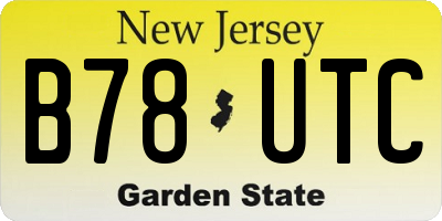 NJ license plate B78UTC