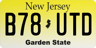 NJ license plate B78UTD