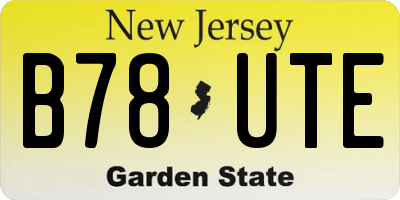 NJ license plate B78UTE
