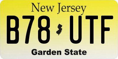 NJ license plate B78UTF