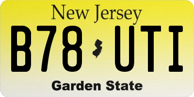 NJ license plate B78UTI