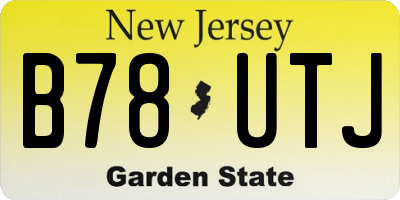 NJ license plate B78UTJ