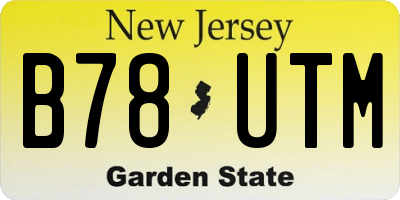 NJ license plate B78UTM