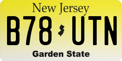 NJ license plate B78UTN