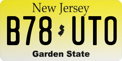NJ license plate B78UTO