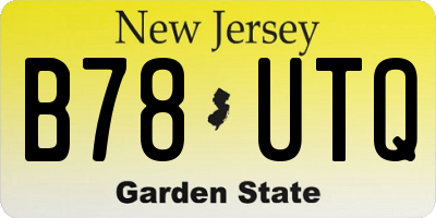 NJ license plate B78UTQ