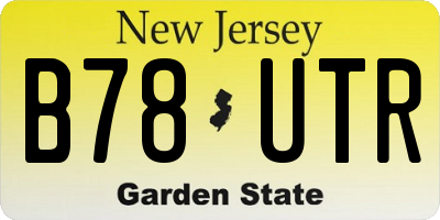 NJ license plate B78UTR