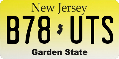 NJ license plate B78UTS