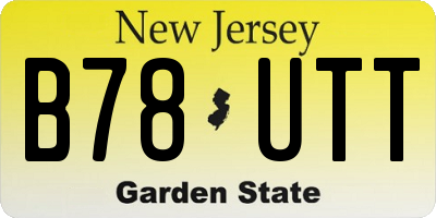 NJ license plate B78UTT